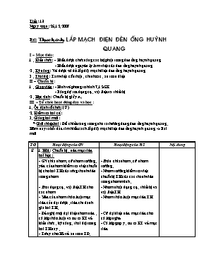 Giáo án Công nghệ 9 tiết 18 Thực hành Lắp mạch điện đèn ống huỳnh quang